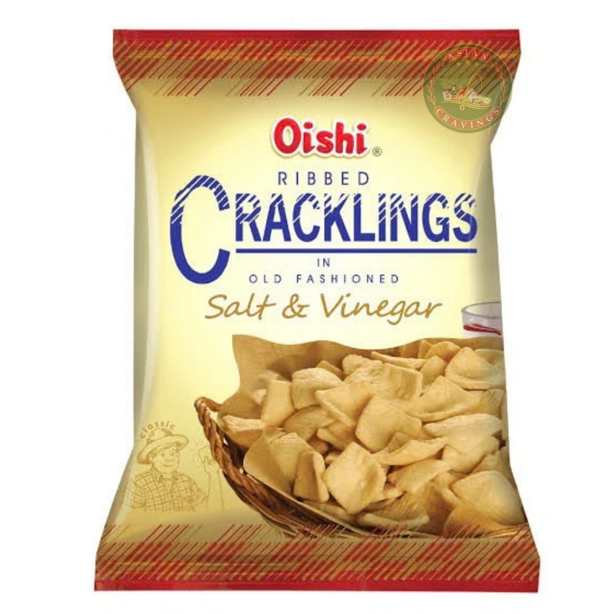 Oishi Ribbed Cracklings Salt & Vinegar