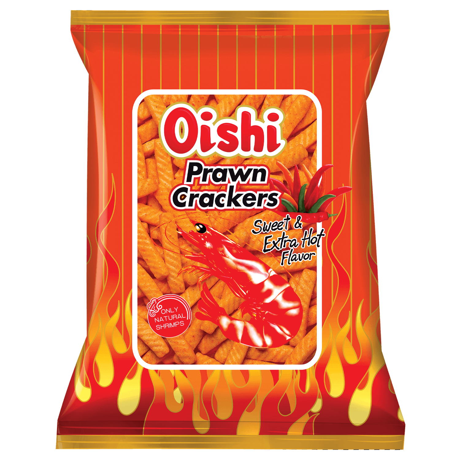 Oishi Prawn Crackers Sweet & Ekstra Hot 90g